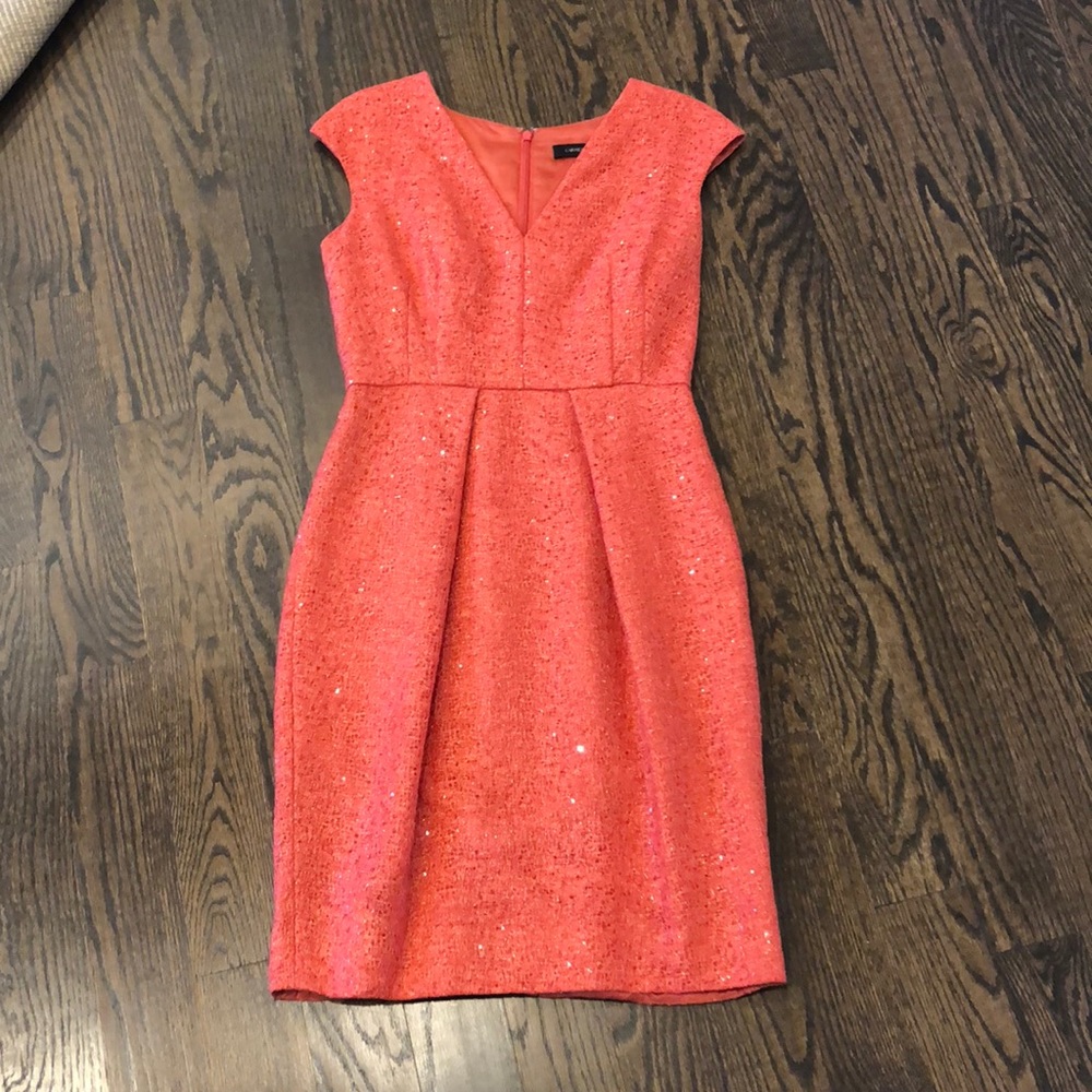 Carmen Marc Valvo Coral Cocktail Sz 4 - Picture 2 of 4